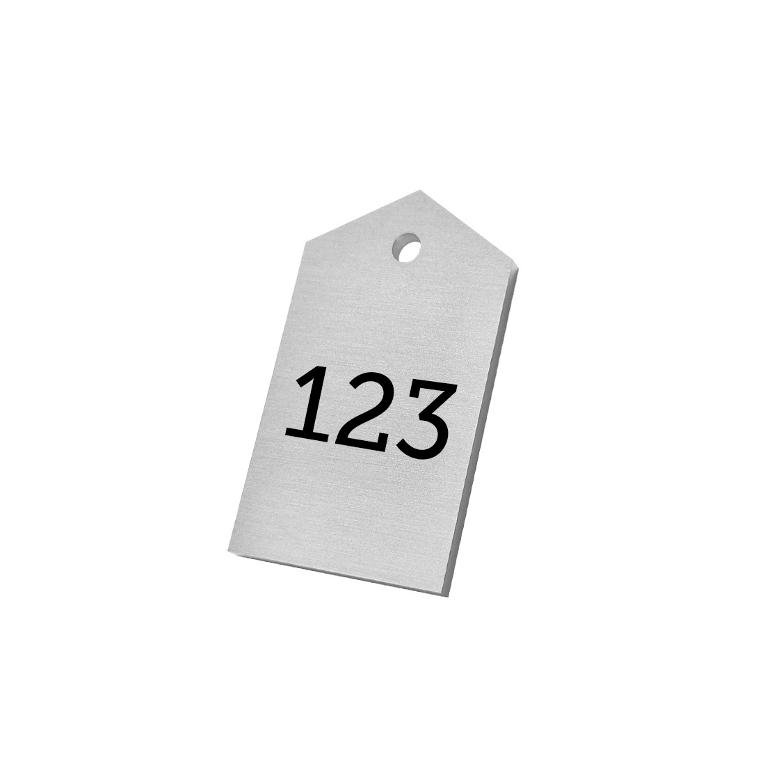 Roof Shaped Rectangle Silver Aluminium Numbered Asset Tags / Labels 30x50mm 