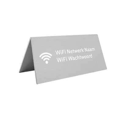 シルバー A フレーム Wi-Fi テーブル サイン 100x50mm - アルミニウム