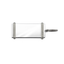  Silver Rectangle Hotel Key Tag With A Shine Finish, two transparent rubber rings and a silver splitring.