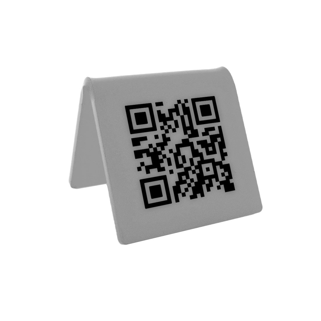 Silver A-Frame QR Code Table Signs - Plexiglass