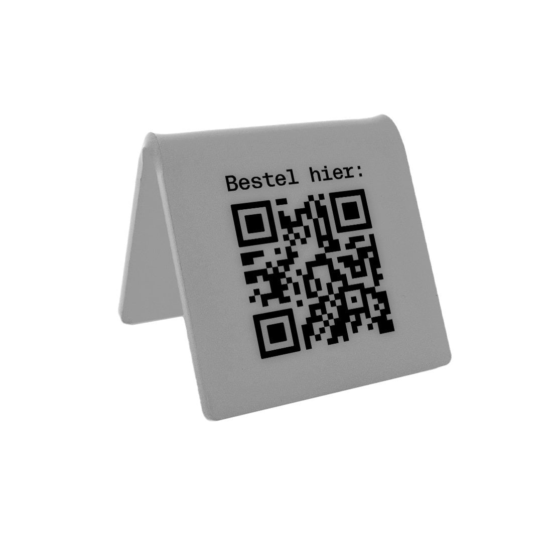 Silver A-Frame QR Code Table Signs - Plexiglass