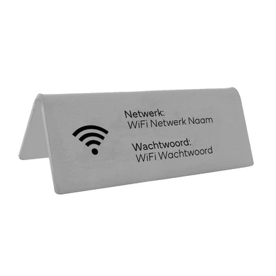 Silver A-Frame Wi-Fi Table Signs - Plexiglass