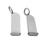 Large Rounded Rectangle Silver Aluminium Hotel Key Tags With Silver Split Ring and Clear Rubber Protection Ring.