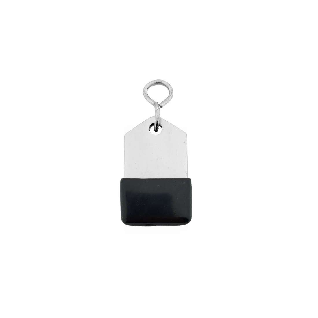 Silver Aluminium Rectangle Hotel Key Tag With Rubber Cap 50mm