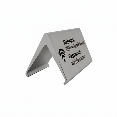 Silver Metal WiFi Login Sign 