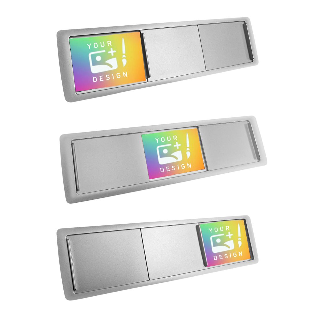 Custom Sliding Door Sign | Three Status Options | Silver & Black ...
