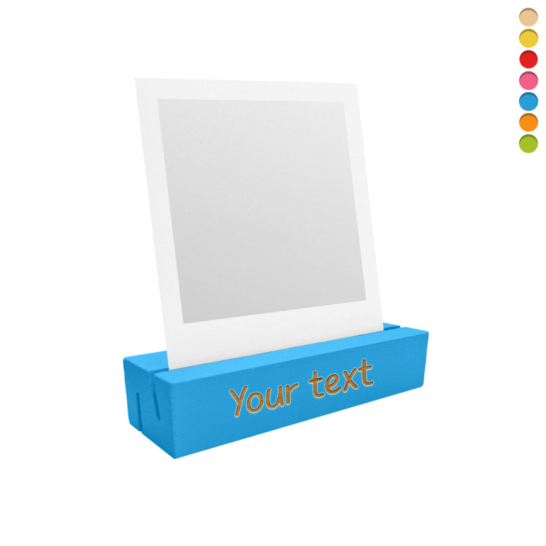 Slotted Photo Base With Custom Engraving Blue Colour