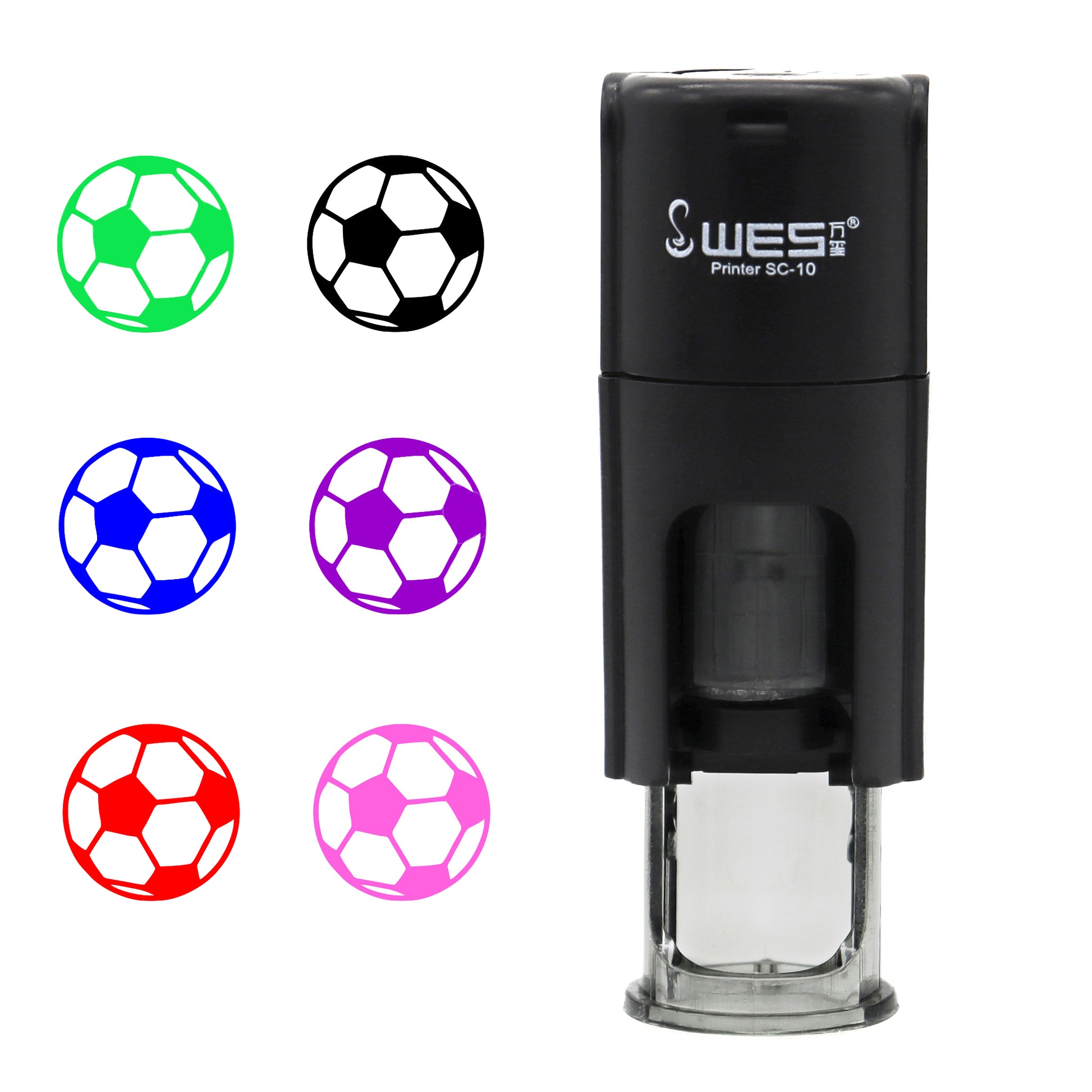 Soccer Ball Stamp with available ink colours