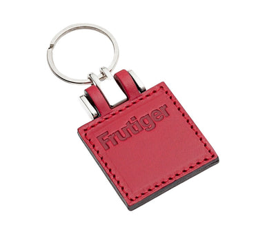 Square Leather Hotel Key Tags With Silver Metal Connector and Split Key Ring | 87x40mm | Hot Stamped Engraving