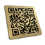 Metallic Acrylic  Gold/Brass QR Signs With Adhesive Tape Back Side View