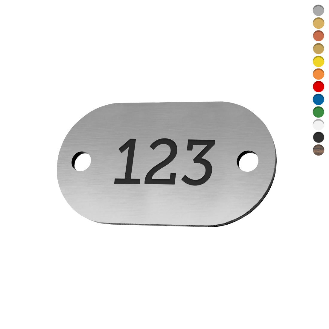 Stadium Oval Acrylic Number Tags With Two Drill Holes