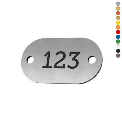 Stadium Oval Acrylic Number Tags With Two Drill Holes