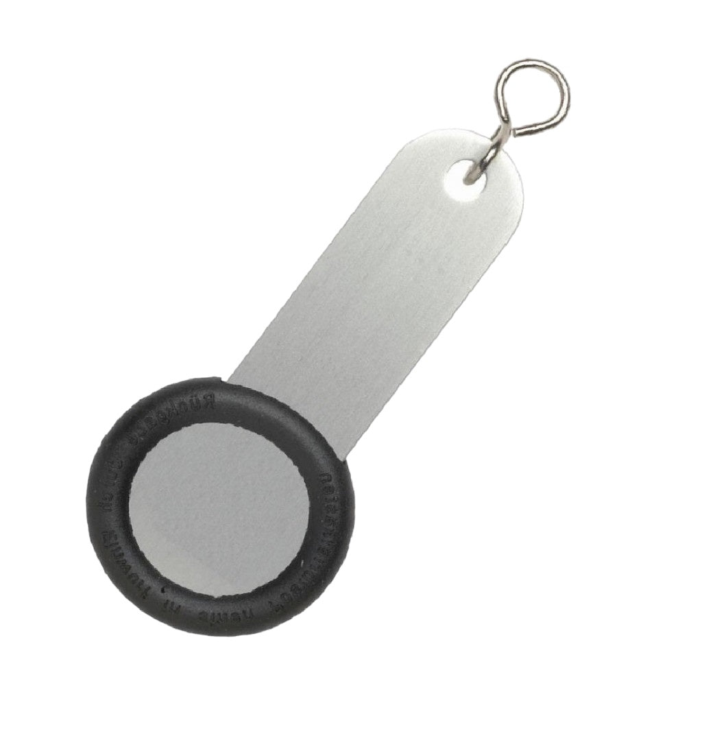 Rectangle Stainless Steel Hotel Key Tags with Custom Engraving and Round Rubber Cap