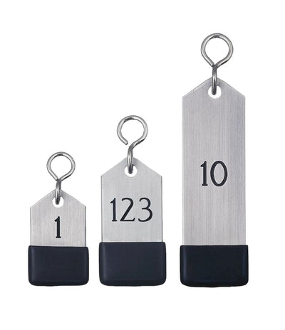 Rectangle Stainless Steel Hotel Key Tags With Custom Engraving S-hook and Rubber Cap