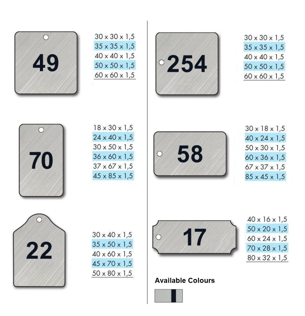 CNC Engraved Stainless Steel Key Tags | Custom Numbered Metal Tags ...