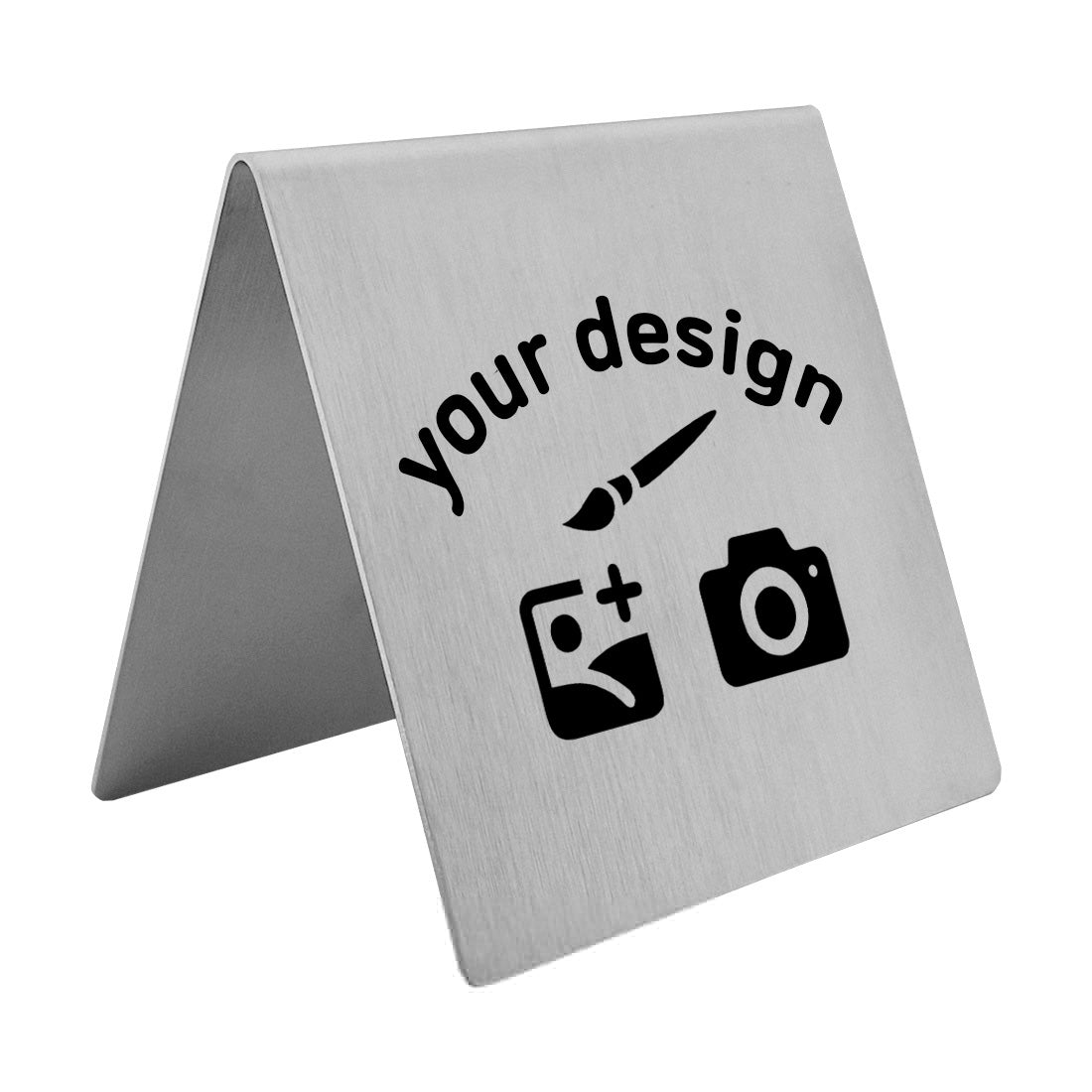 Large Stainless Steel Desk or Counter Sign With Custom Engraving 100x100mm