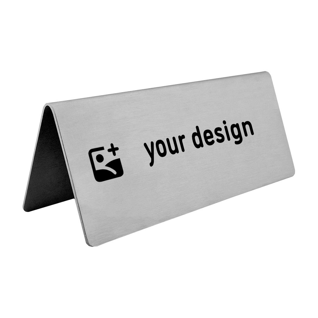 Personalised Stainless Steel Metal Table Sign 120x50mm