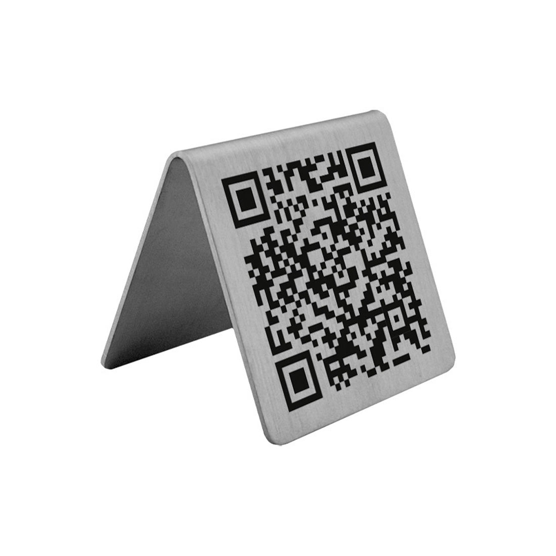Stainless Steel QR-Code Table Signs | Custom Metal A-Frame QR Signs ...
