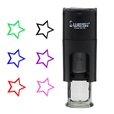 Self Inking Star Outline Stamp With Available Ink Colours