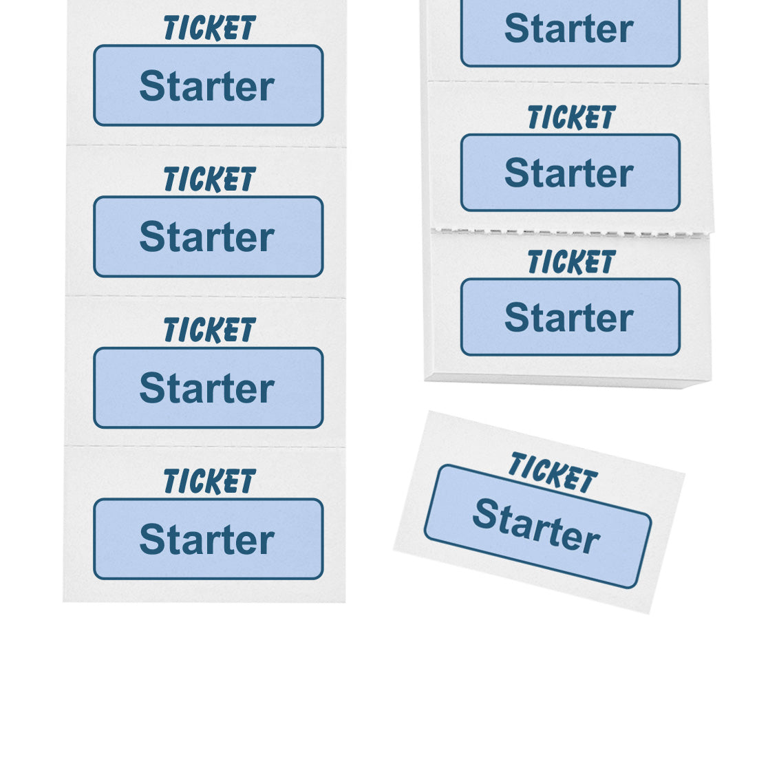 Pre-printed Food Vouchers On Strip Printed With 'Starter' Individually Perforated