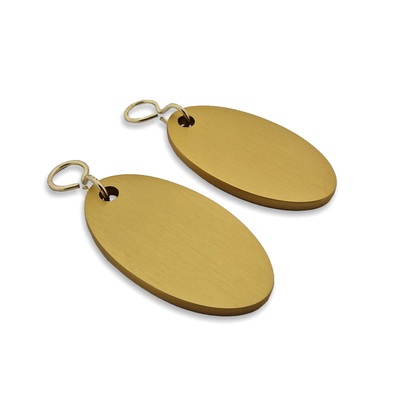 Gold Aluminium Keychain 5mm Thickness the Image show Two keychain laying down