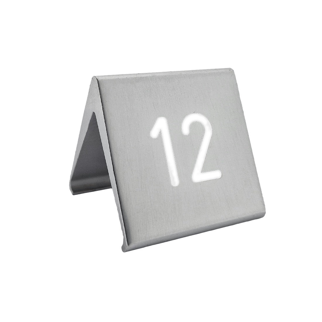 Silver Table Number Signs With White Engraving 60x60mm - Aluminium