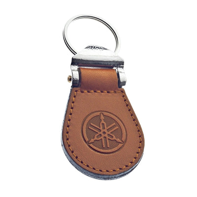 Teardrop Leather Hotel Key Tags With Silver Metal Connector and Split Key Ring | 85x40mm | Hot Stamped Engraving