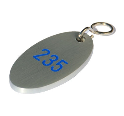 Thick Oval Aluminium Hotel Key Tags With S-hook Fastener and Custom Engraving