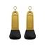 Two Large Gold Aluminium Hotel Key Tags With A Pre Engraved Frame and Gold S-hook Fastener Model Camber 115x30mm 