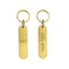 Gold Aluminium Hotel Key Tags 'Vicky' With Flat Split Key Ring and Spacer 78x20mm. Custom Laser Engraving