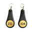 Wood-Look Pear-Shaped Hotel Key Tags with Gold Engraving Plates