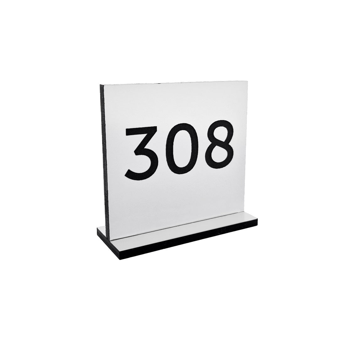 White Table Number Sign 