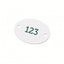 White Aluminium Oval Number Tags With Two Fixing Holes and Coloured Engraving.