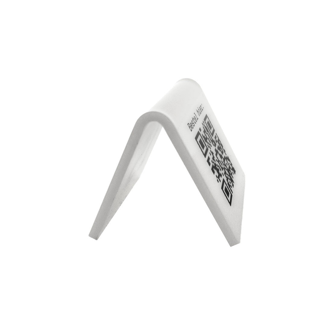 White A-Frame QR Code Table Signs - Plexiglass