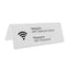 Wifi Login Table Sign With Network Name and Password In White Colour With Black Engraving
