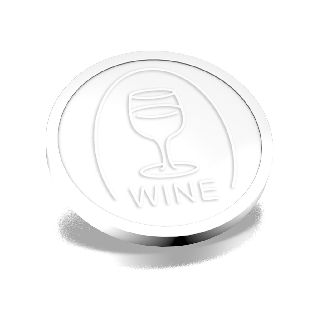 White Drink Token Wine Glass