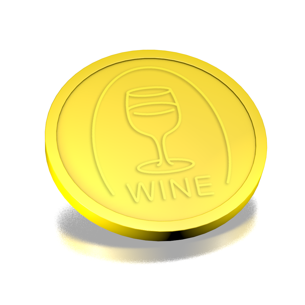 Plastic Wine Drink Ticket Yellow