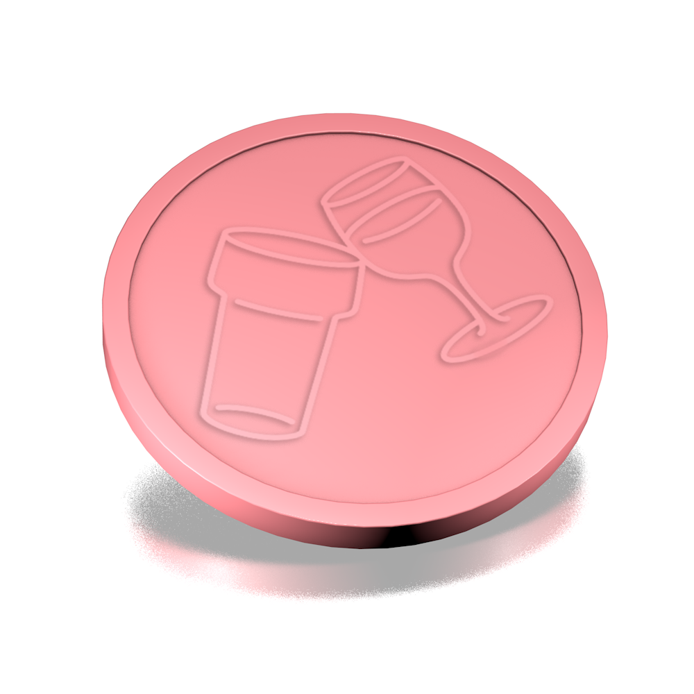 Drink Tokens | Tokens Embossed a Wine and Beer Glass | Drink Coupon ...
