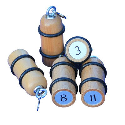 Beech Wood Hotel Key Tags With Custom Number Engraving and Two Rubber Rings