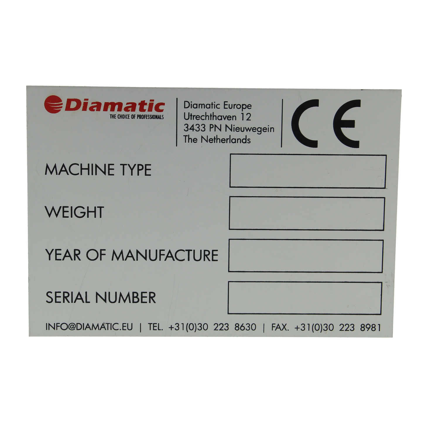 Industrial Compliance Plates Serial Number Plates