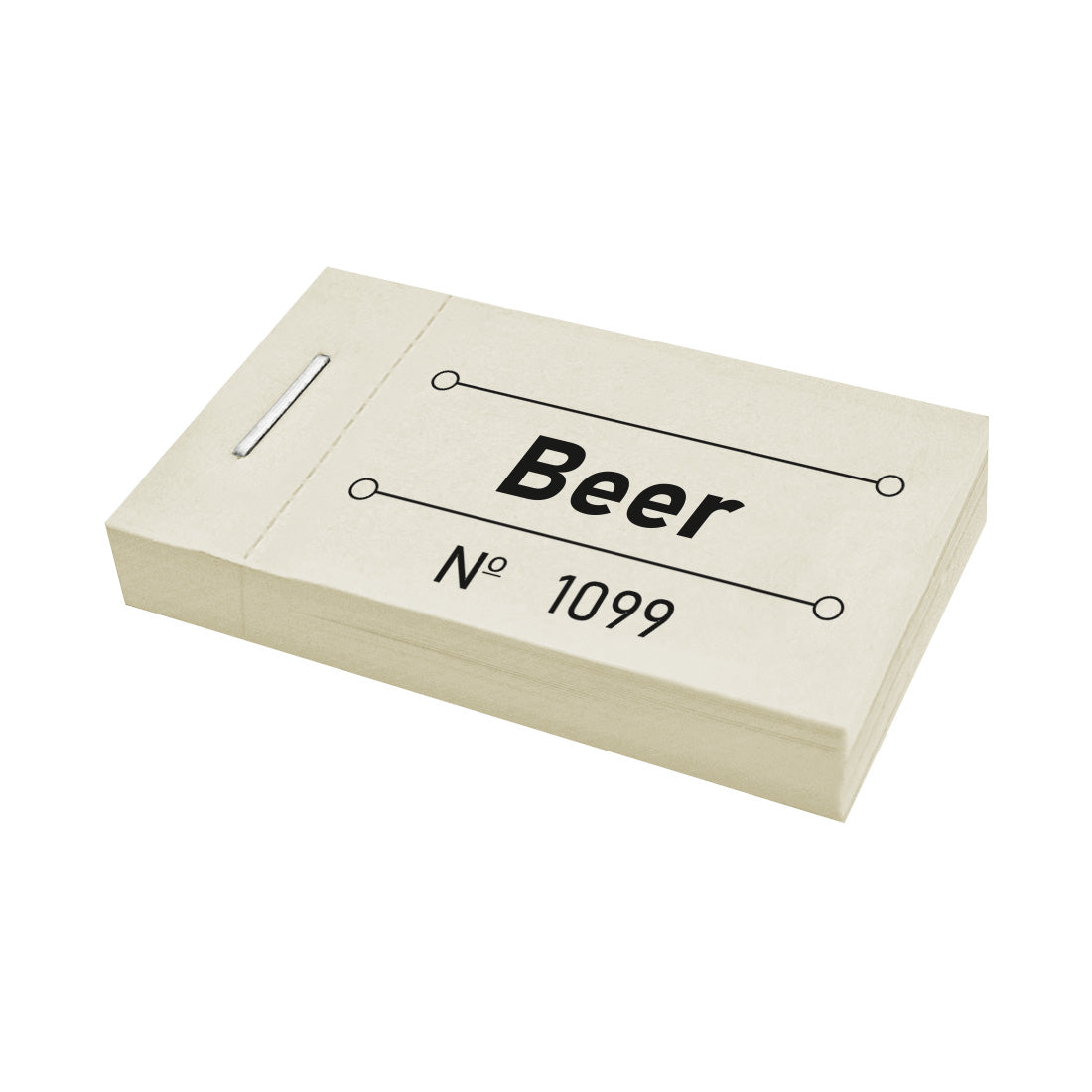 Paper Beer Voucher/Ticket with numbering in Pastel Yellow Colour With Black Printing