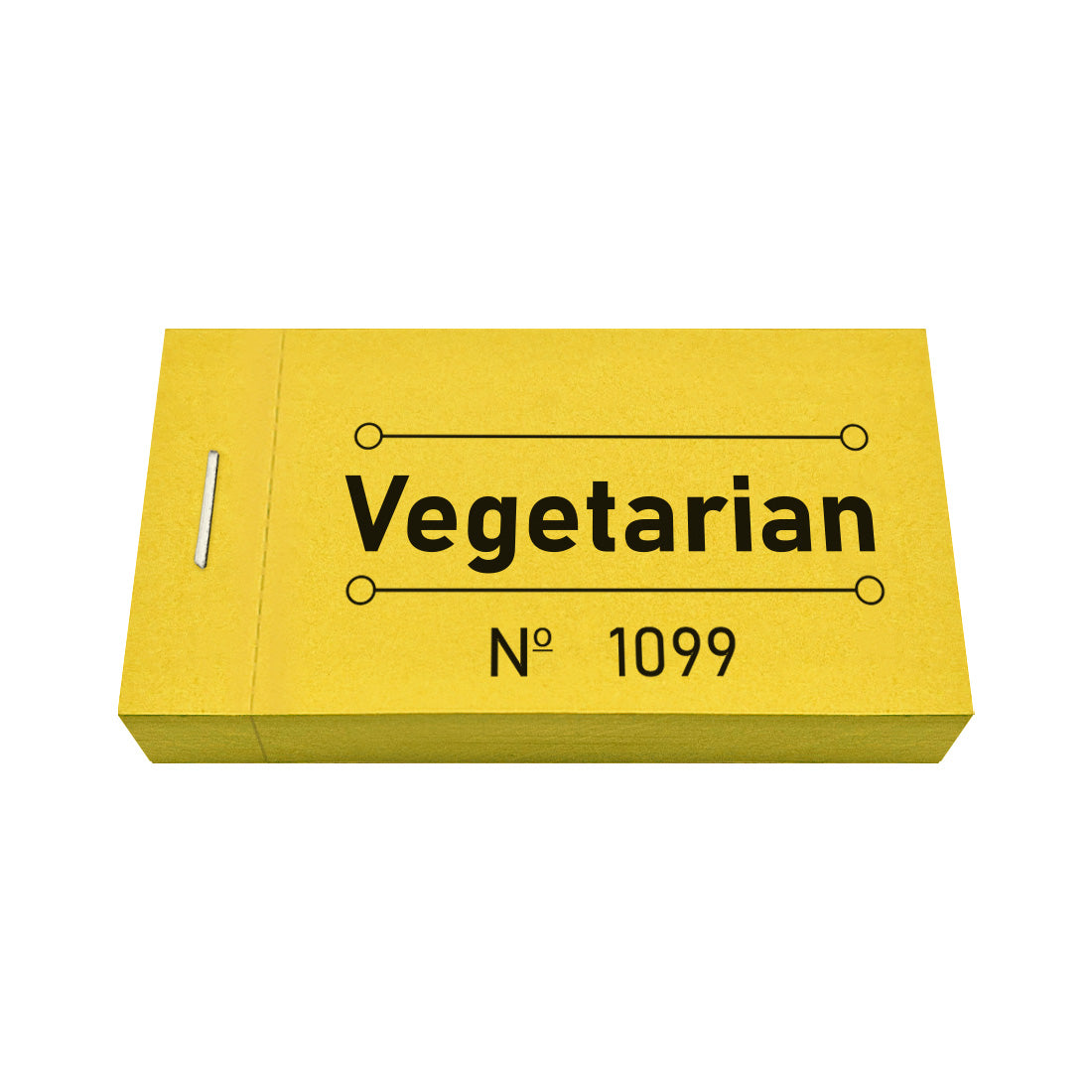 Vegetarian Paper Tickets For Food Service. 