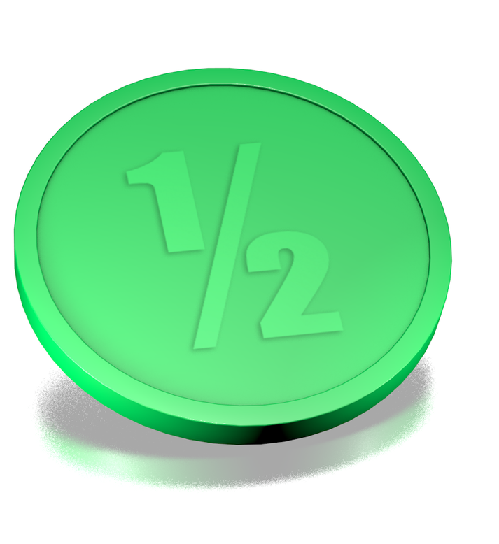 Drink Tokens | Tokens Embossed With '1/2' | Drink Tokens | CombiCraft ...