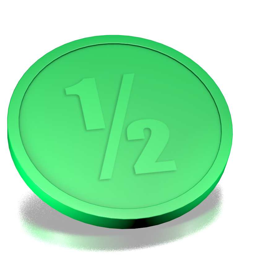 Plastic Food or Drink Tokens '1/2' 29mm