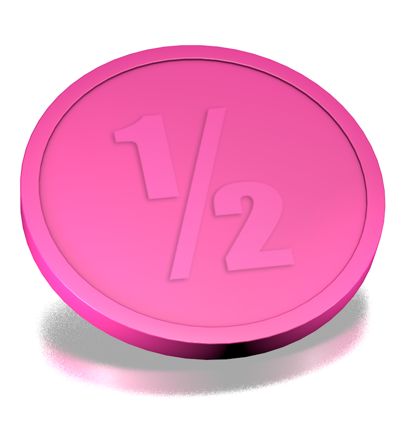 Plastic Food or Drink Tokens '1/2' 29mm