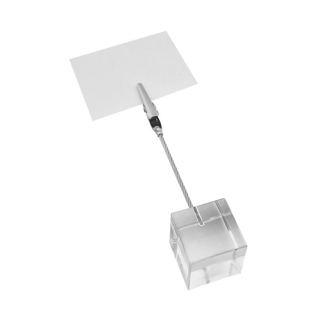 Memo Clip Note Holder with Clear Base Holding Display Card – Desk and Table Use
