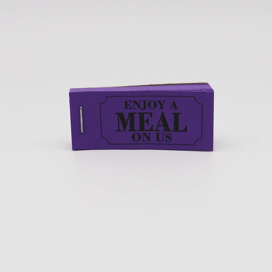 Meal Ticket Book ' Enjoy a Meal On Us' Purple  Video