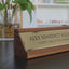 Executive Timber Desk Sign with Custom Engraved Brass Insert - 200x54mm