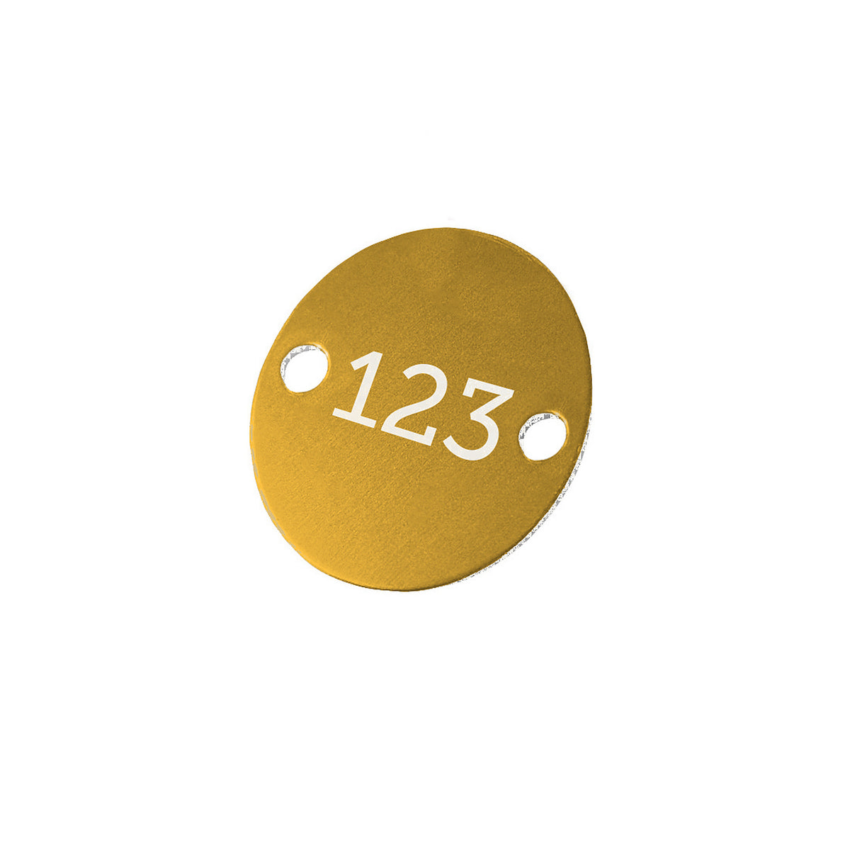 Gold 30mm Aluminium Number Tag With Two Mounting Holes