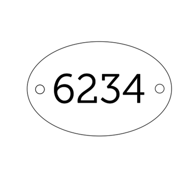 Oval Aluminium Number Sign